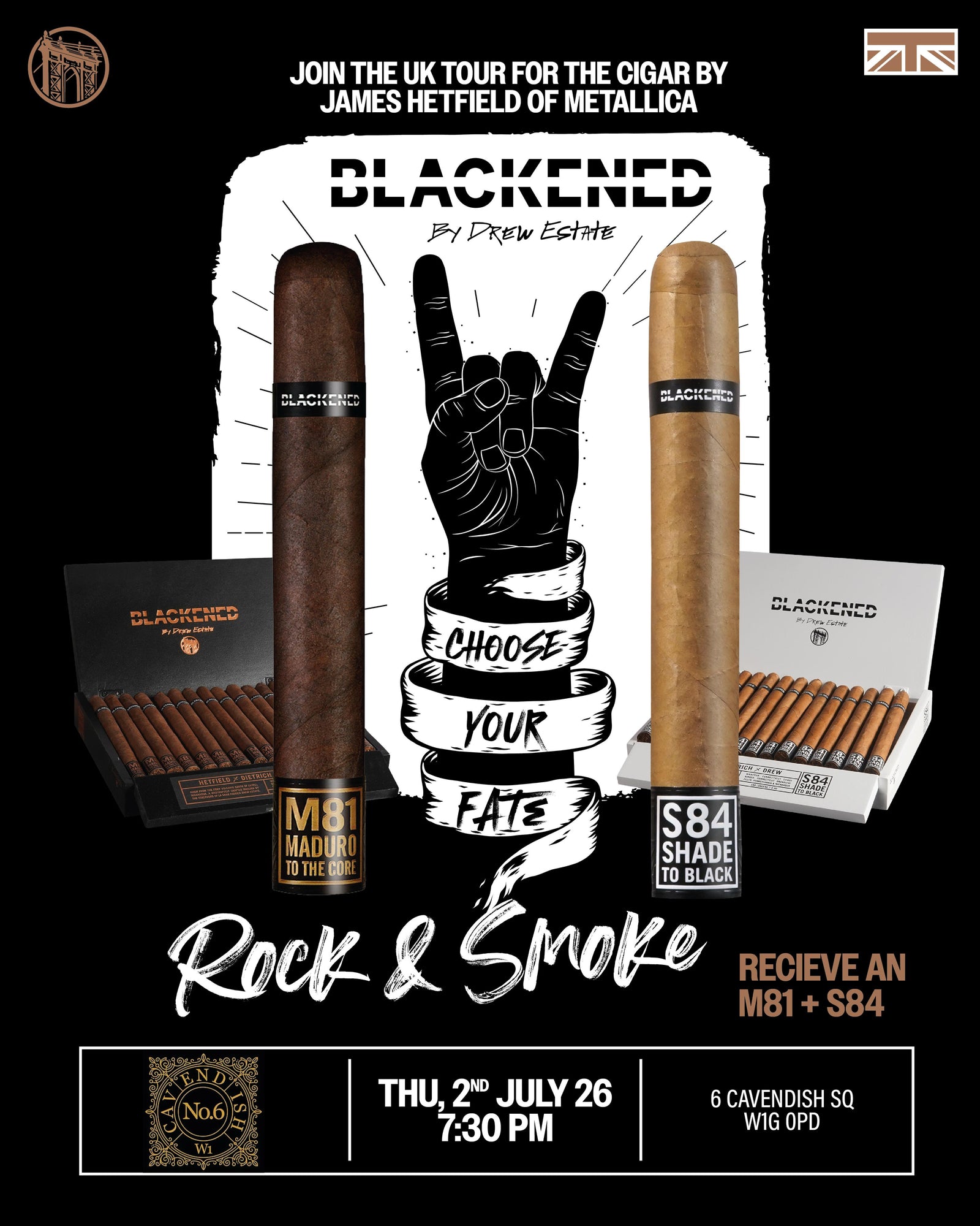 A Night with Blackened Cigars at No.6 Cavendish