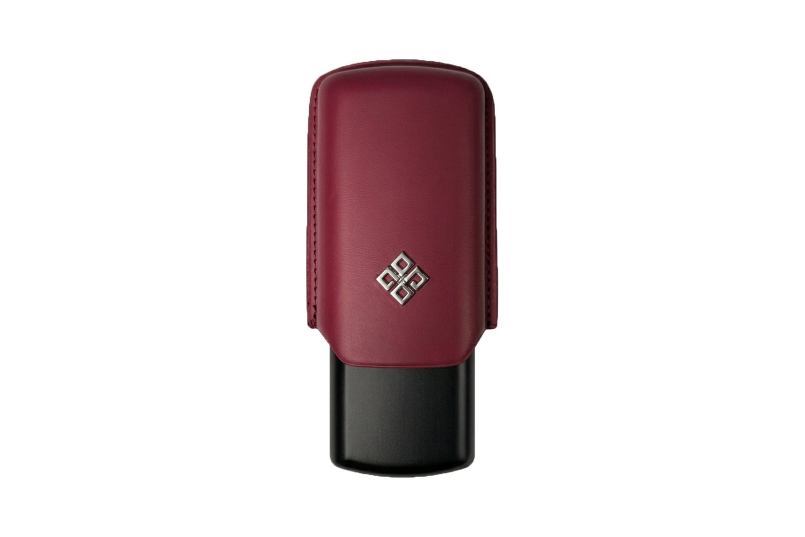 Alestimo Humiport Cigar Case Burgundy Leather & Black Aluminium