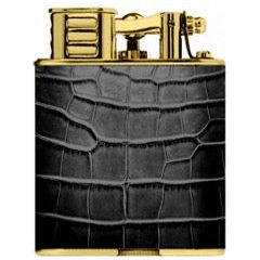 Alfred Dunhill Turbo Lighter Alligator Gold Plated Black