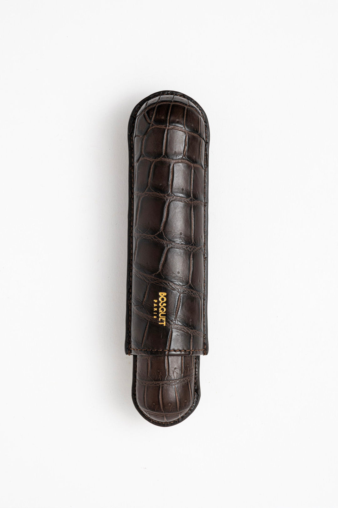 Bosquet Paris Genuine Crocodile Cigar Case Brown - 1 Cigar