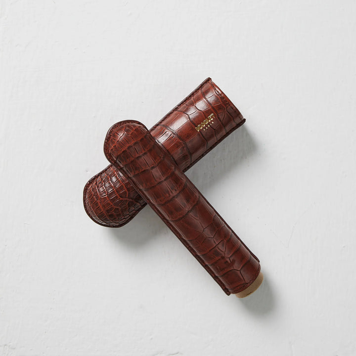 Bosquet Paris Genuine Crocodile Cigar Case Red - 1 Finger