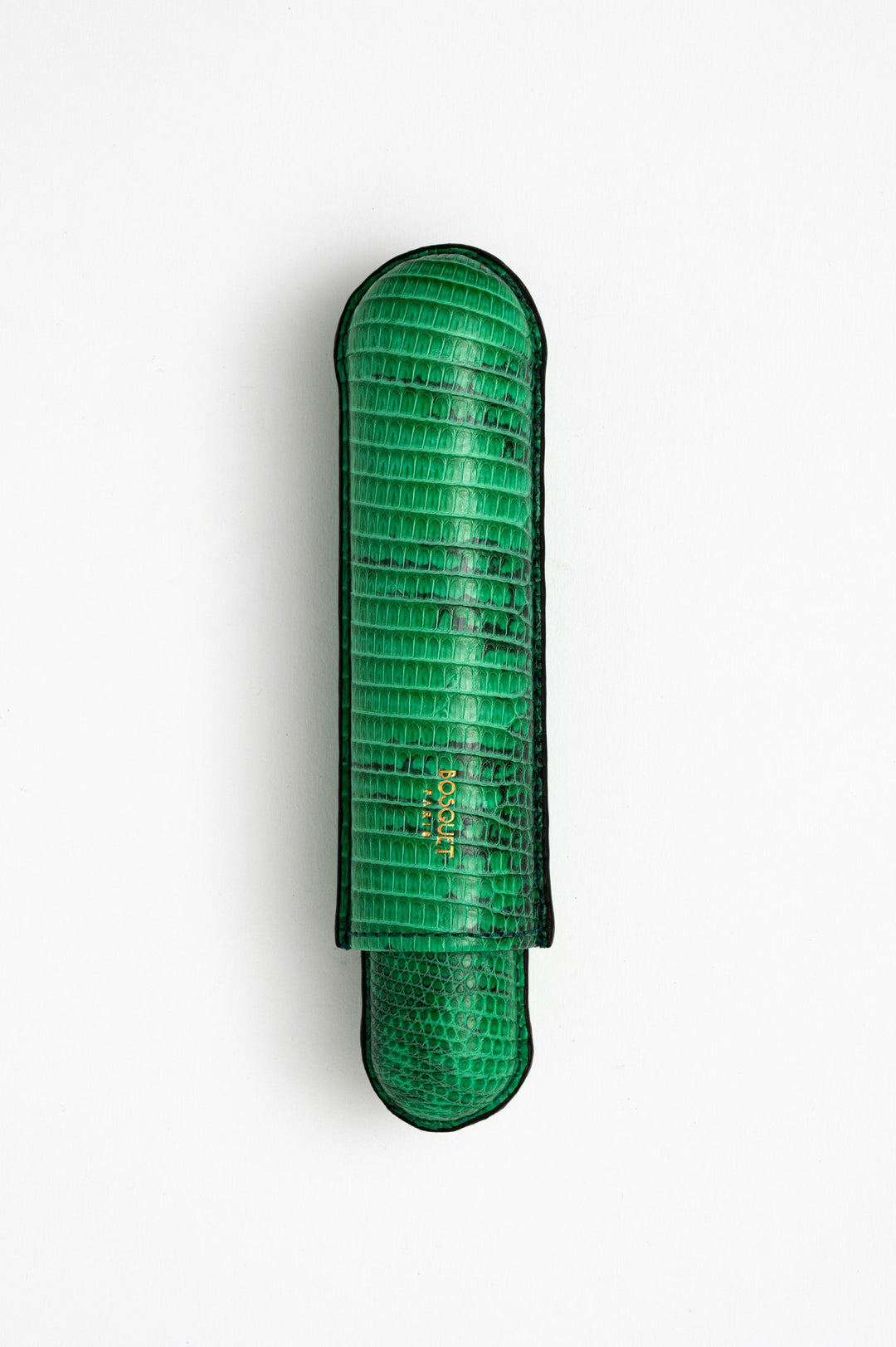 Bosquet Paris Genuine Iguana Leather Cigar Case Green - 1 Cigar