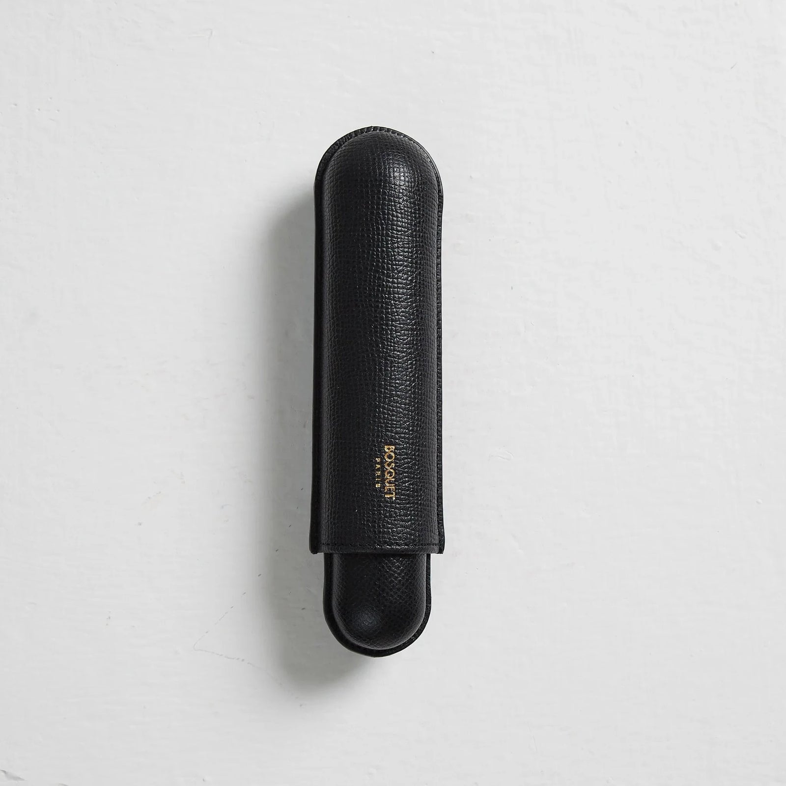 Bosquet Paris Grained Calf Leather Cigar Case Black - 1 Finger