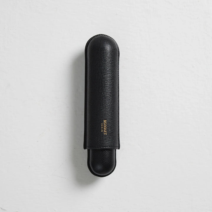 Bosquet Paris Grained Calf Leather Cigar Case Black - 1 Finger
