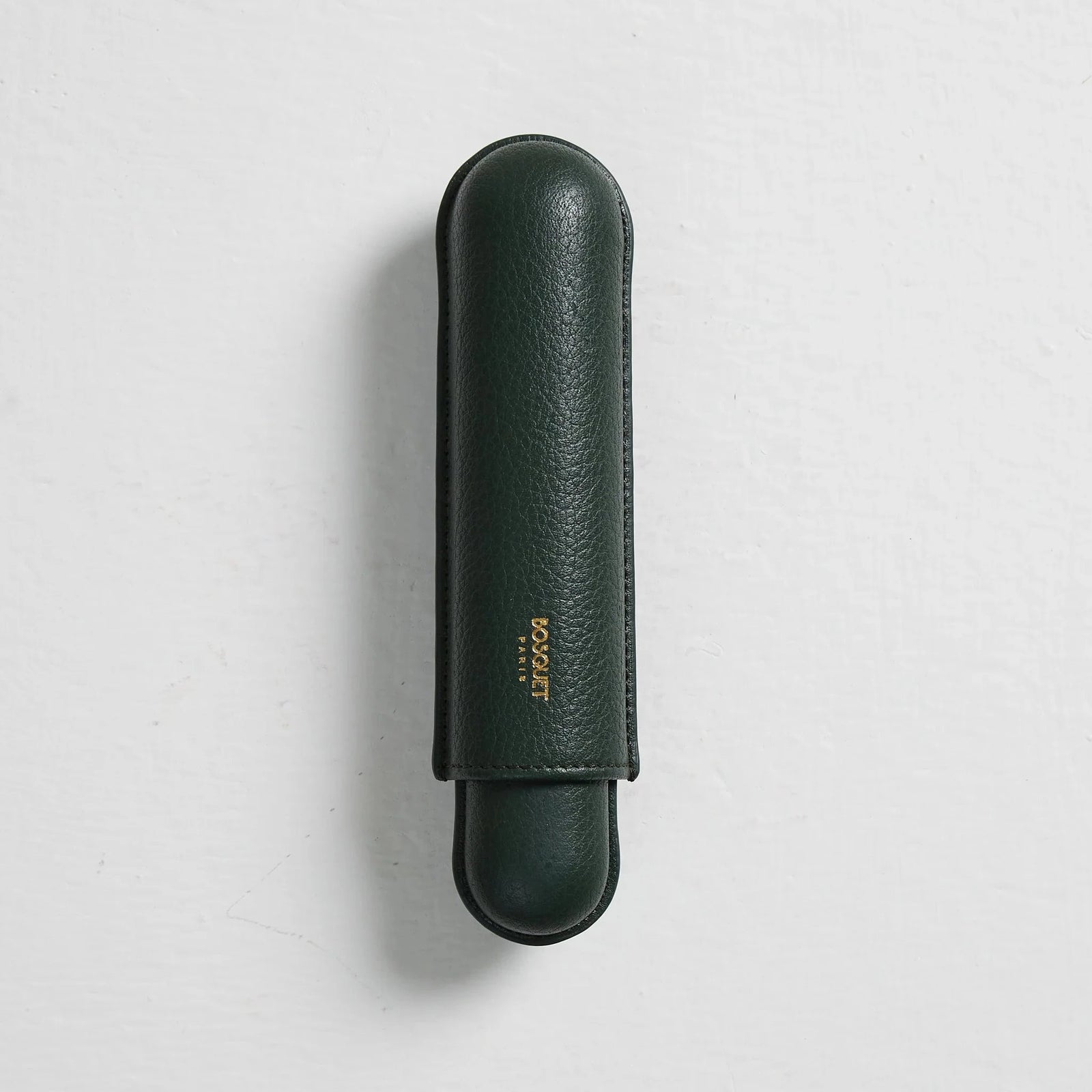 Bosquet Paris Grained Calf Leather Cigar Case Dark Green - 1 Finger
