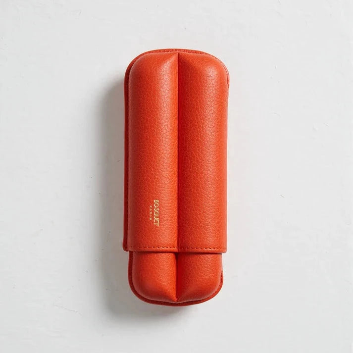 Bosquet Paris Grained Calf Leather Cigar Case Red for 2 Cigars ...