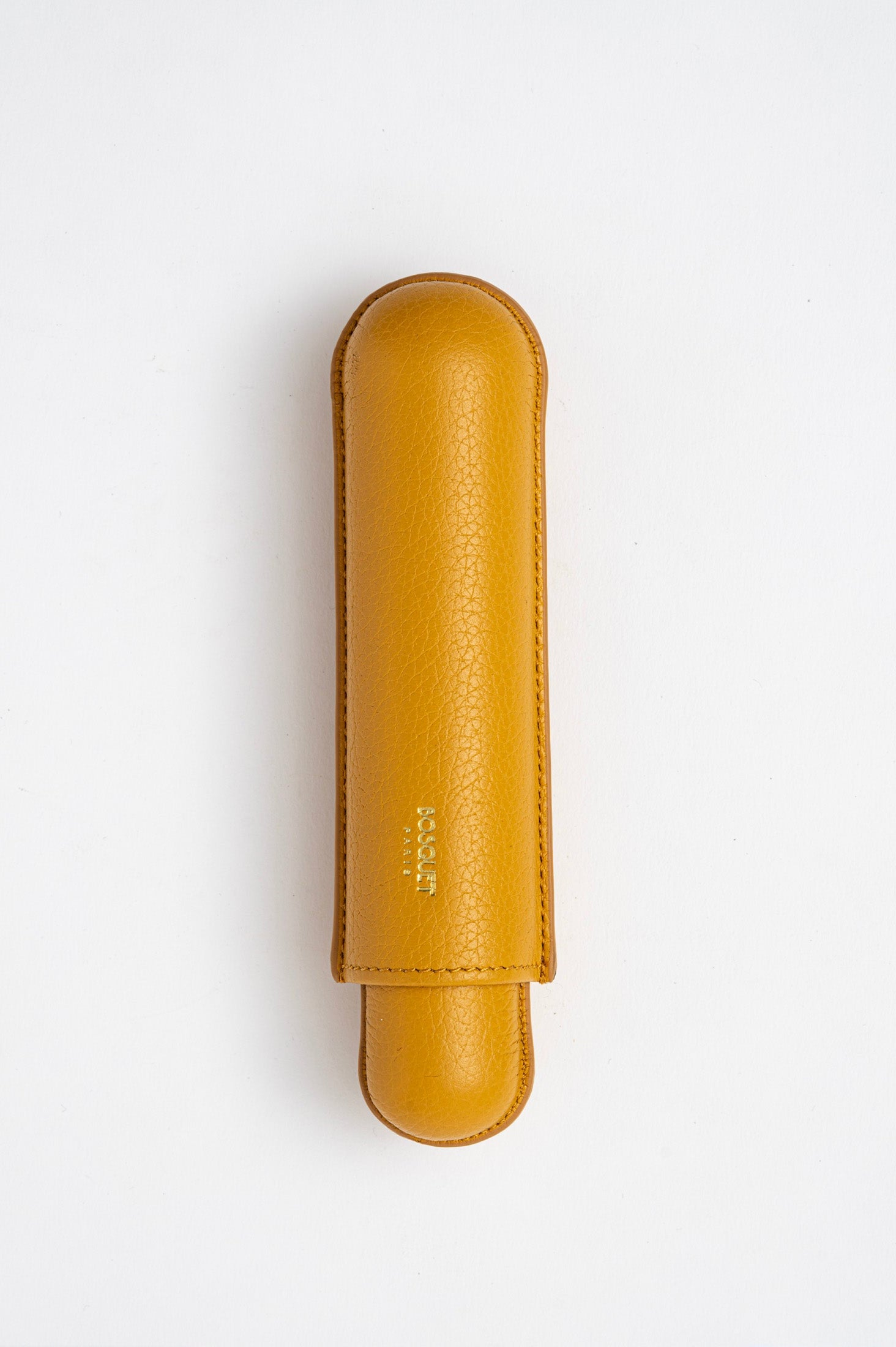 Bosquet Paris Grained Calf Leather Cigar Case Yellow - 1 Finger