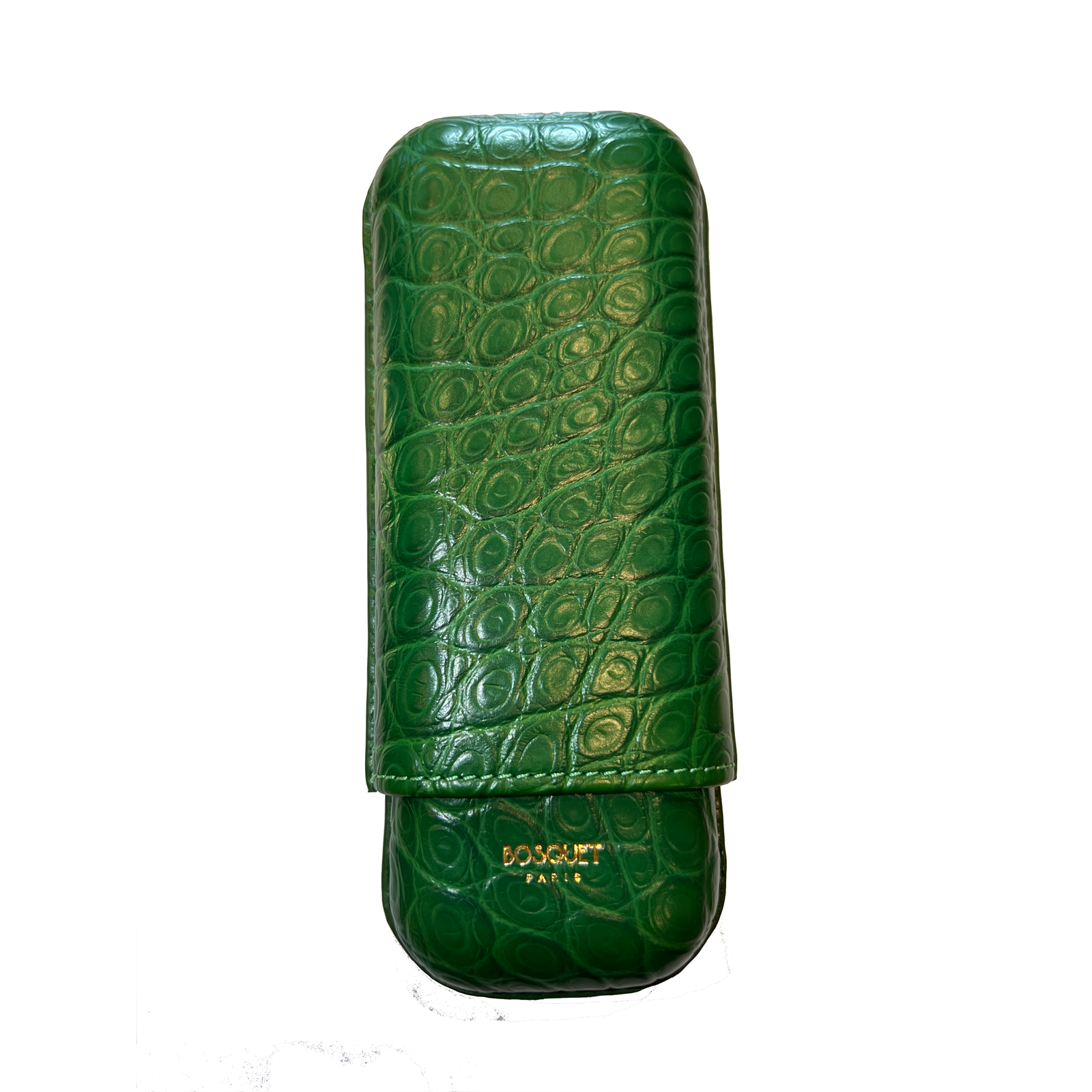 Bosquet Paris Genuine Crocodile Leather Cigar Case Green Rectangular - 2 Finger