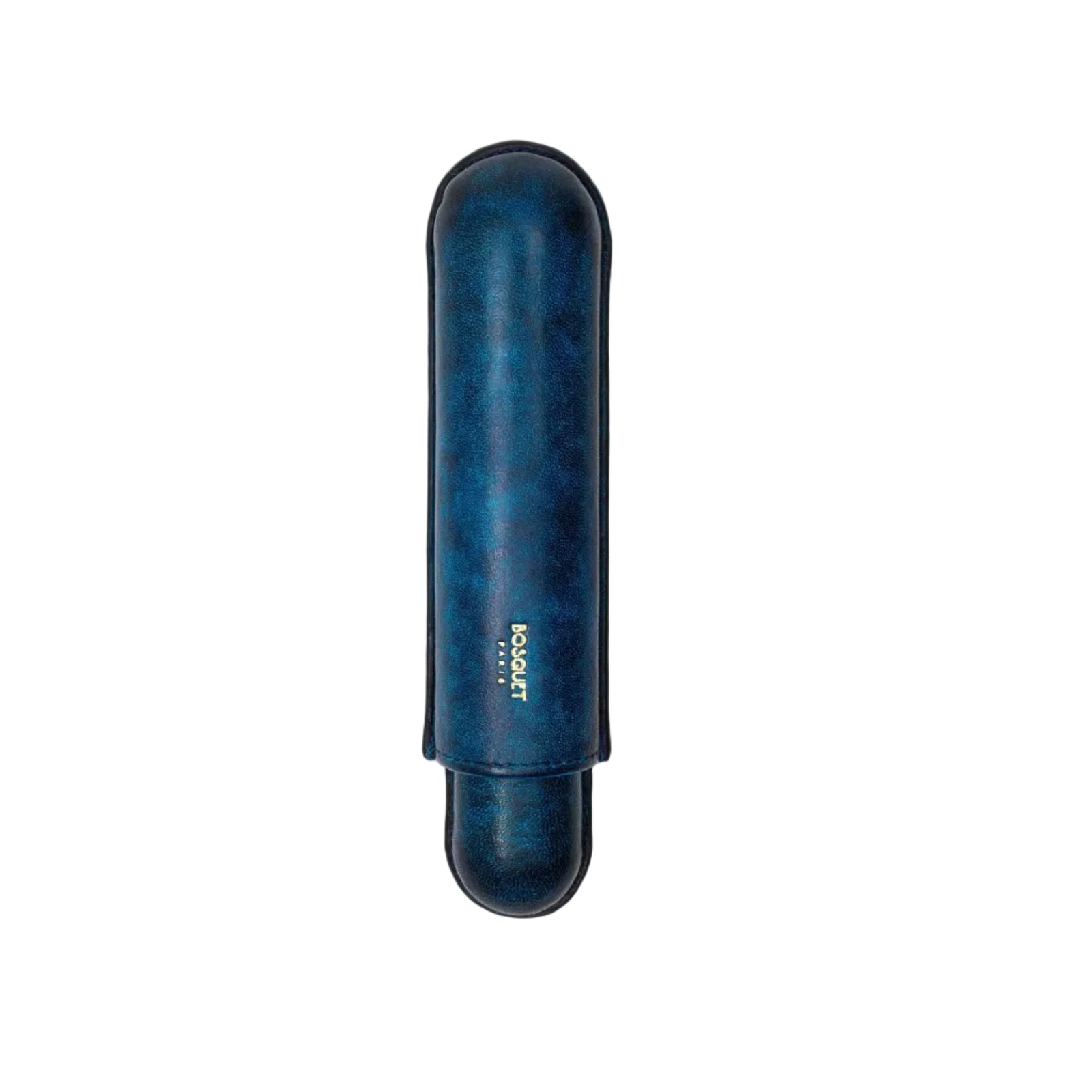 Bosquet Paris Smooth Calf Leather Cigar Case Blue Patina - 1 Cigar