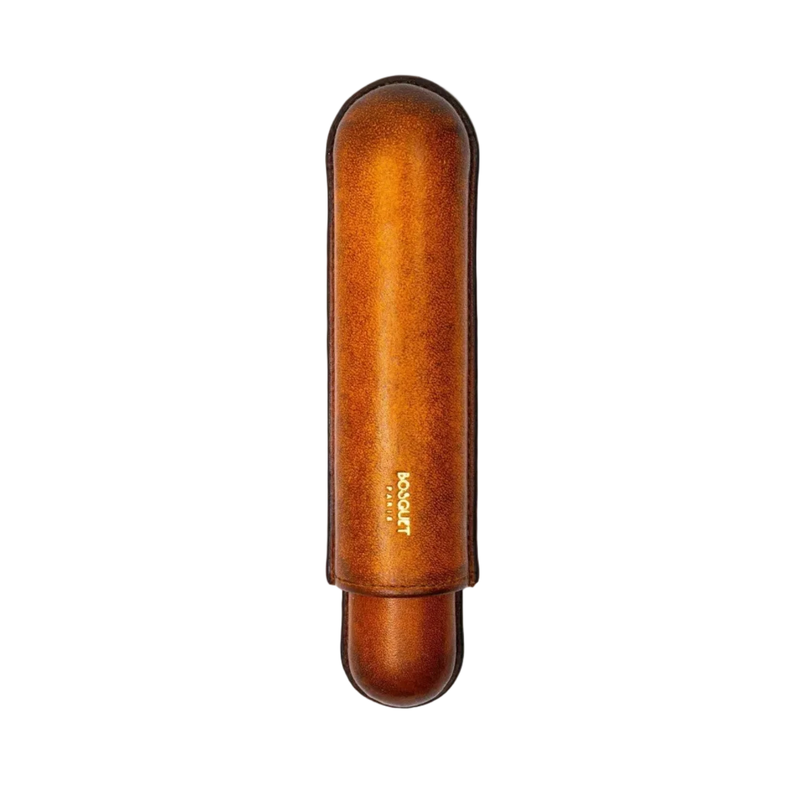 Bosquet Paris Smooth Calf Leather Cigar Case Savane Patina - 1 Cigar