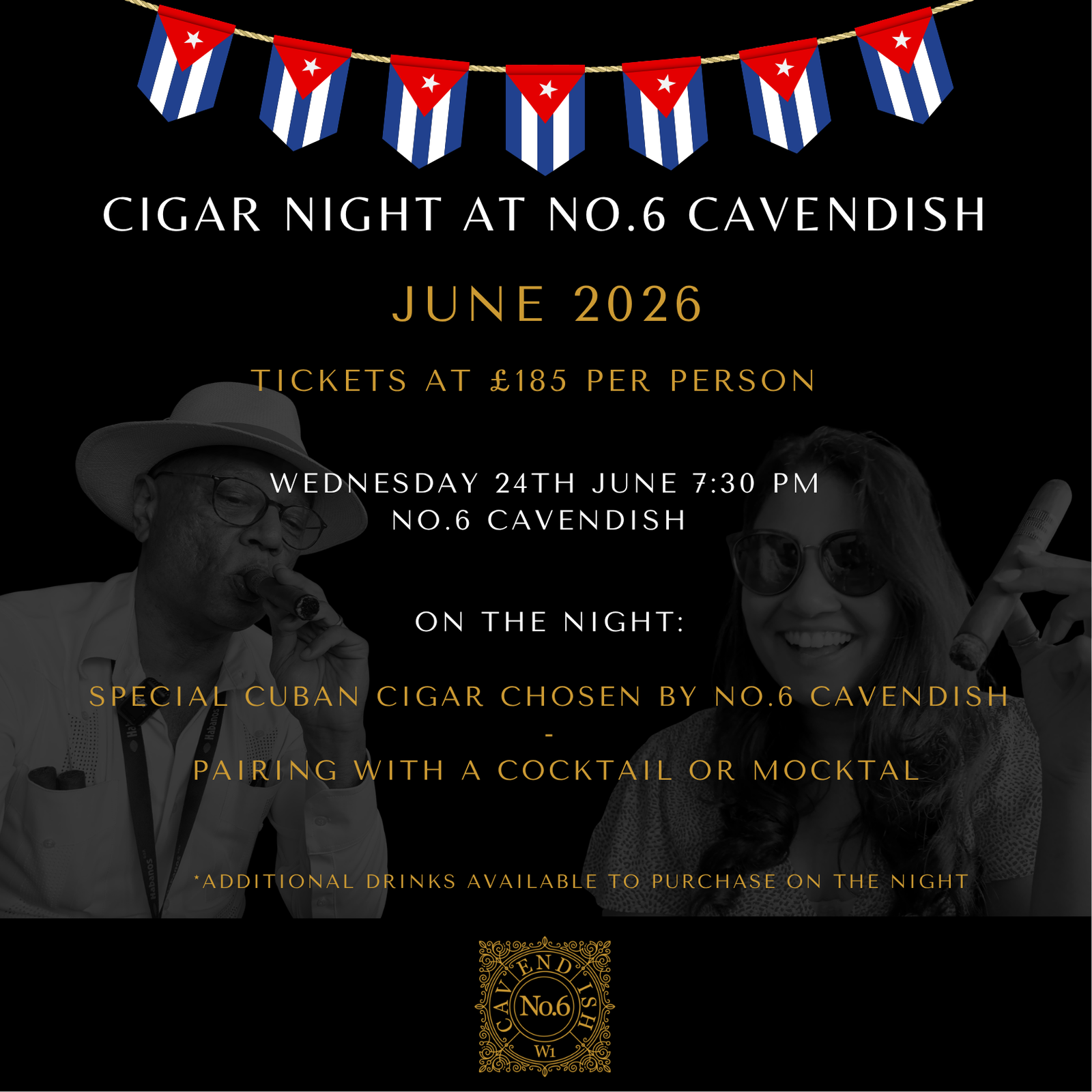 Cigar Night at No.6 Cavendish - June 2026