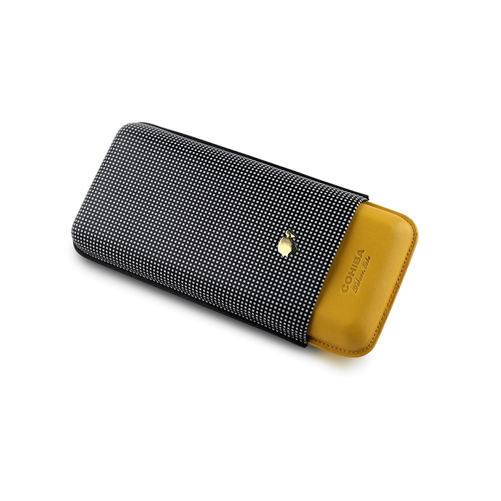 Cohiba leather cigar case for 3 cigars
Adjustable Cohiba cigar case with gold logo
Luxury leather cigar case in black yellow and white
Premium Cohiba travel cigar holder
Ubrique leather cigar case by Cohiba