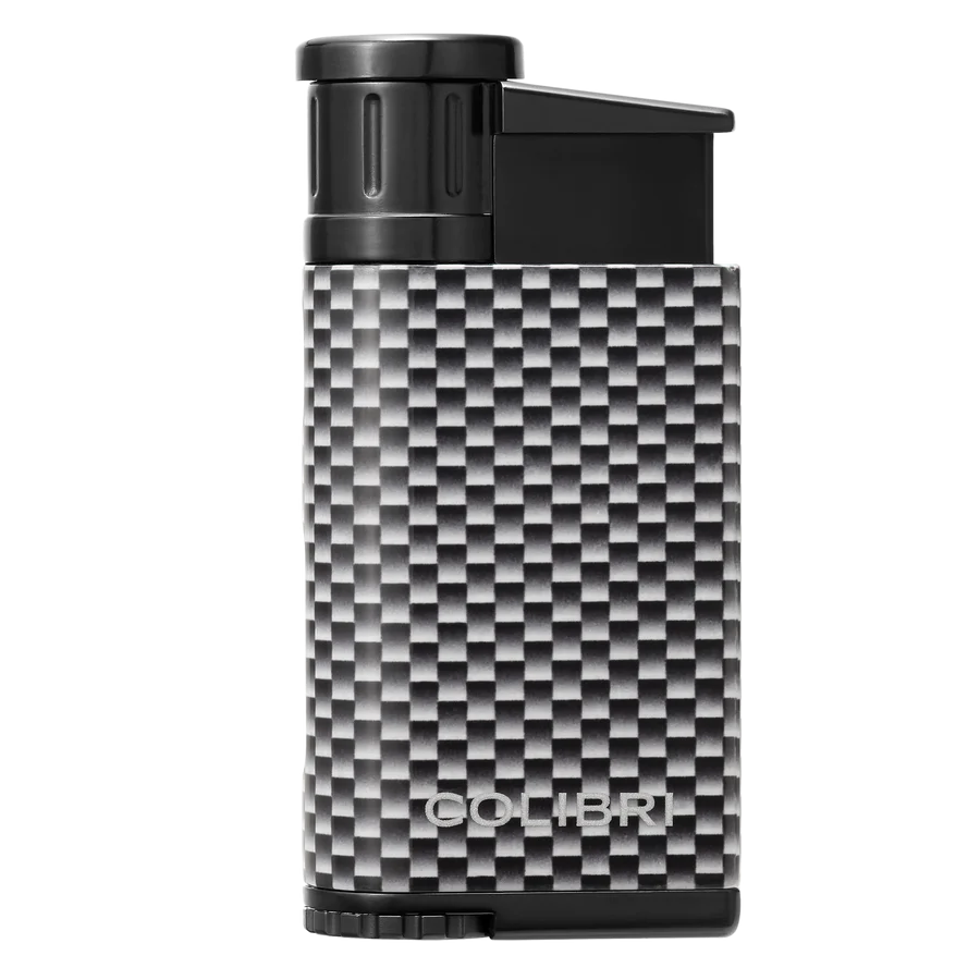Colibri Evo Carbon Fibre White/Silver Cigar Lighter