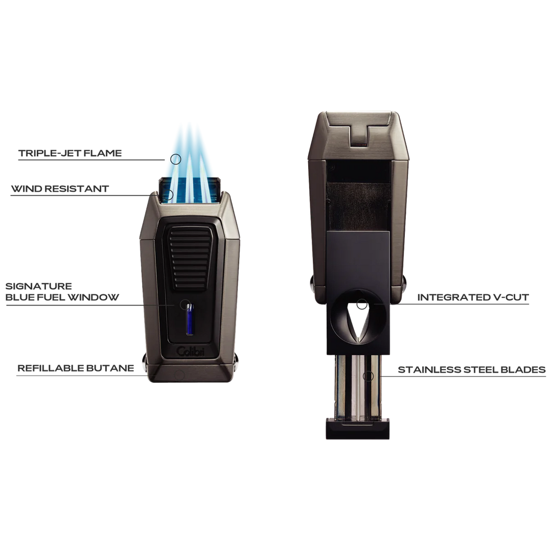 Colibri Quantum Cigar Lighter Blue &amp; Black