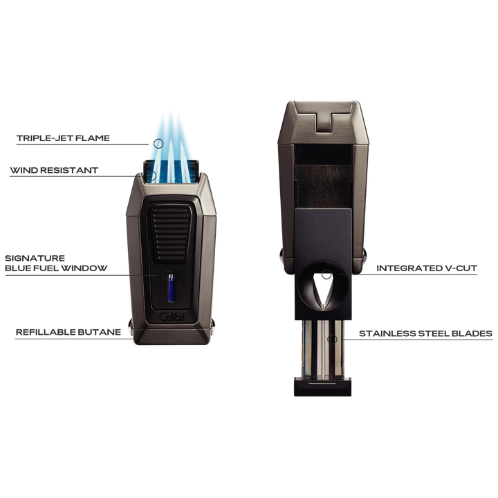 Colibri Quantum Cigar Lighter Blue &amp; Black