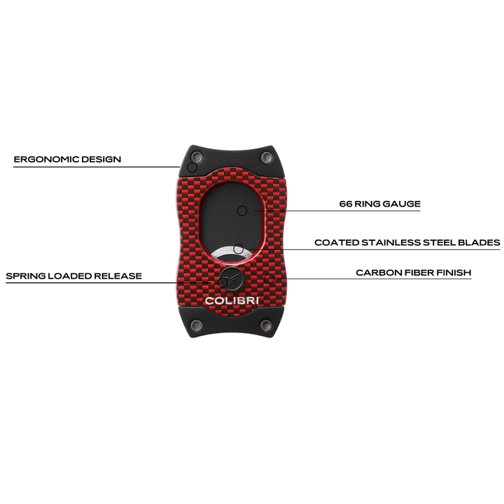 Colibri S Cut Red Carbon Fiber Cigar Cutter