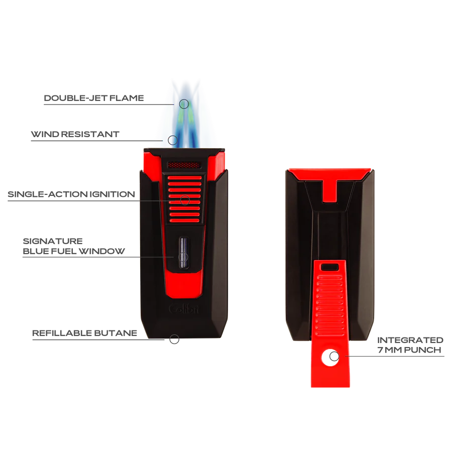 Colibri Slide Black &amp; Rose Gold Cigar Lighter