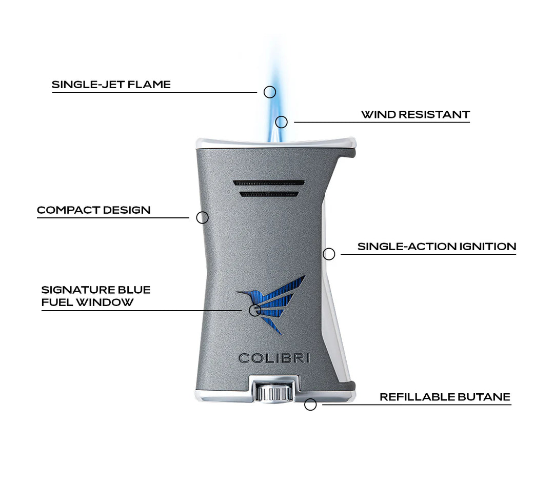 Colibri Slim Cigar Lighter Black &amp; Gold