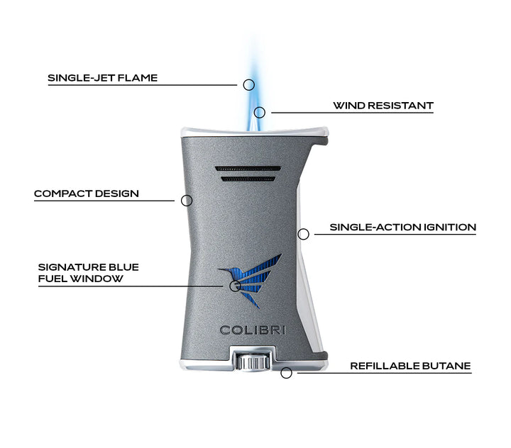 Colibri Slim Cigar Lighter Black &amp; Gold