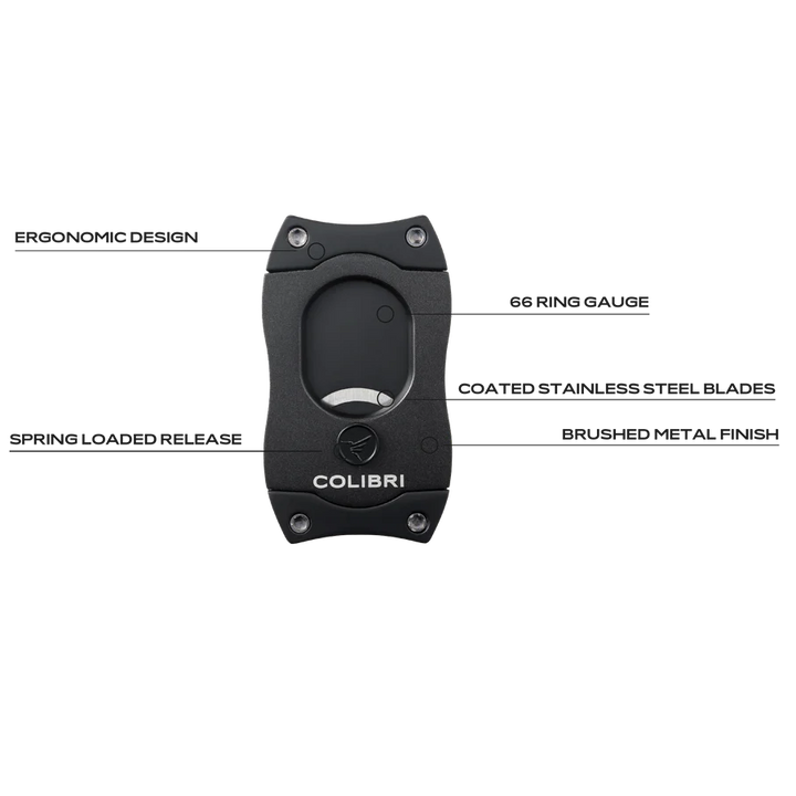 Colibri Straight Charcoal &amp; Black Cigar Cutter