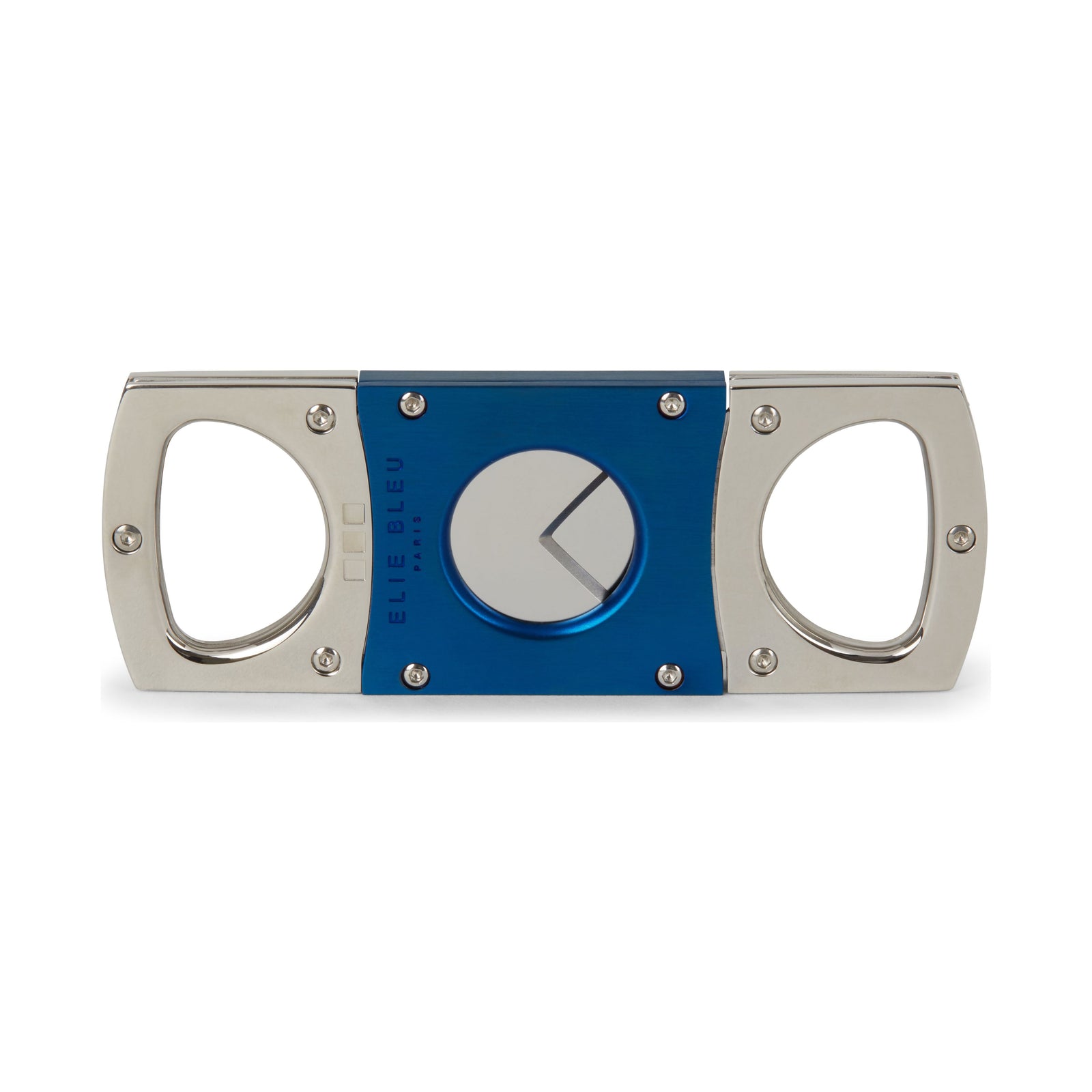 Elie Bleu Cigar Cutter Polished Silver/Blue