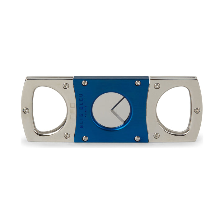 Elie Bleu Cigar Cutter Polished Silver/Blue