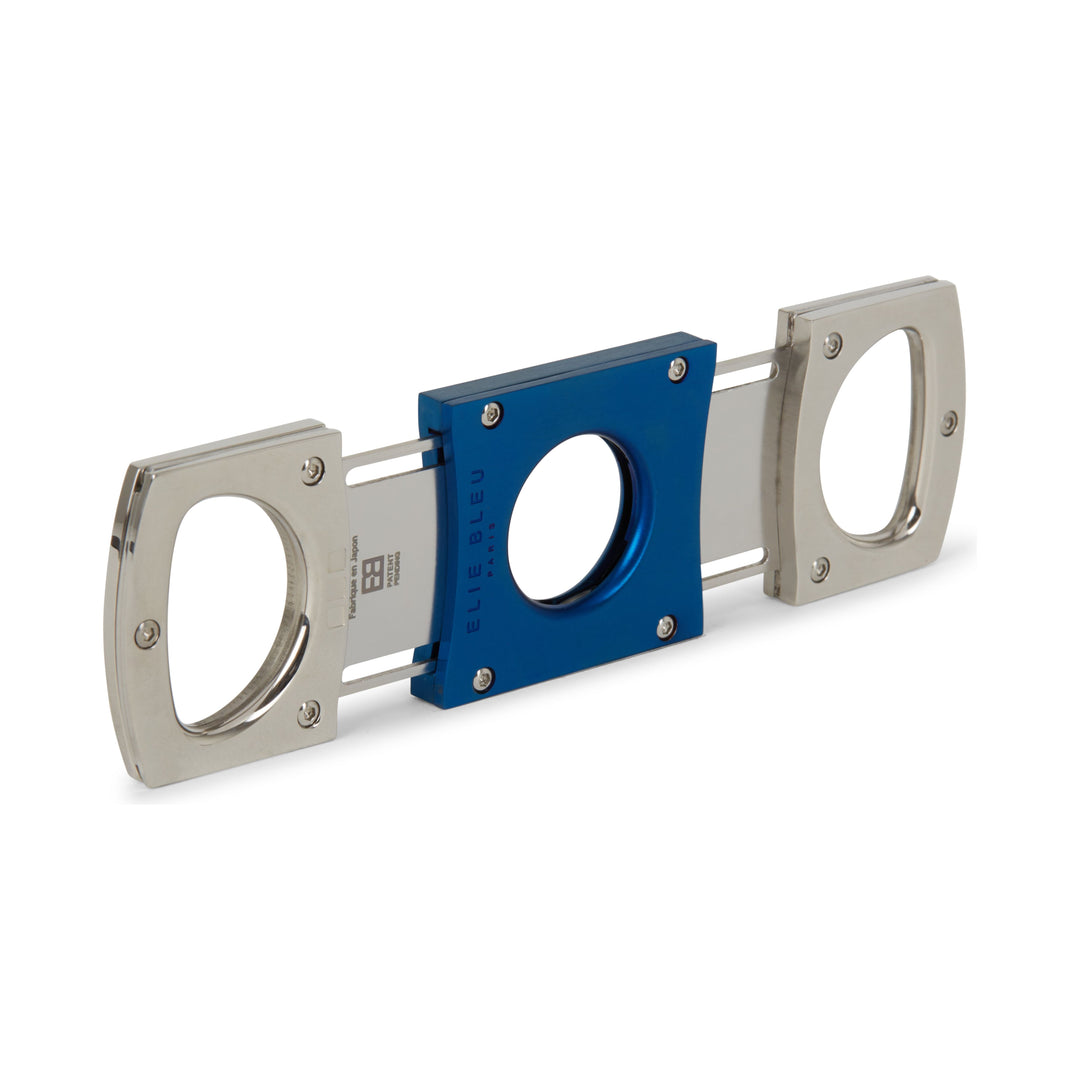 Elie Bleu Cigar Cutter Polished Silver/Blue
