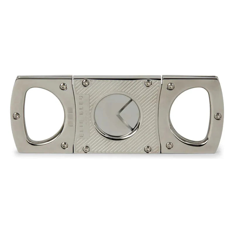 Elie Bleu Cigar Cutter Polished Stainless Steel/Diagonal lines