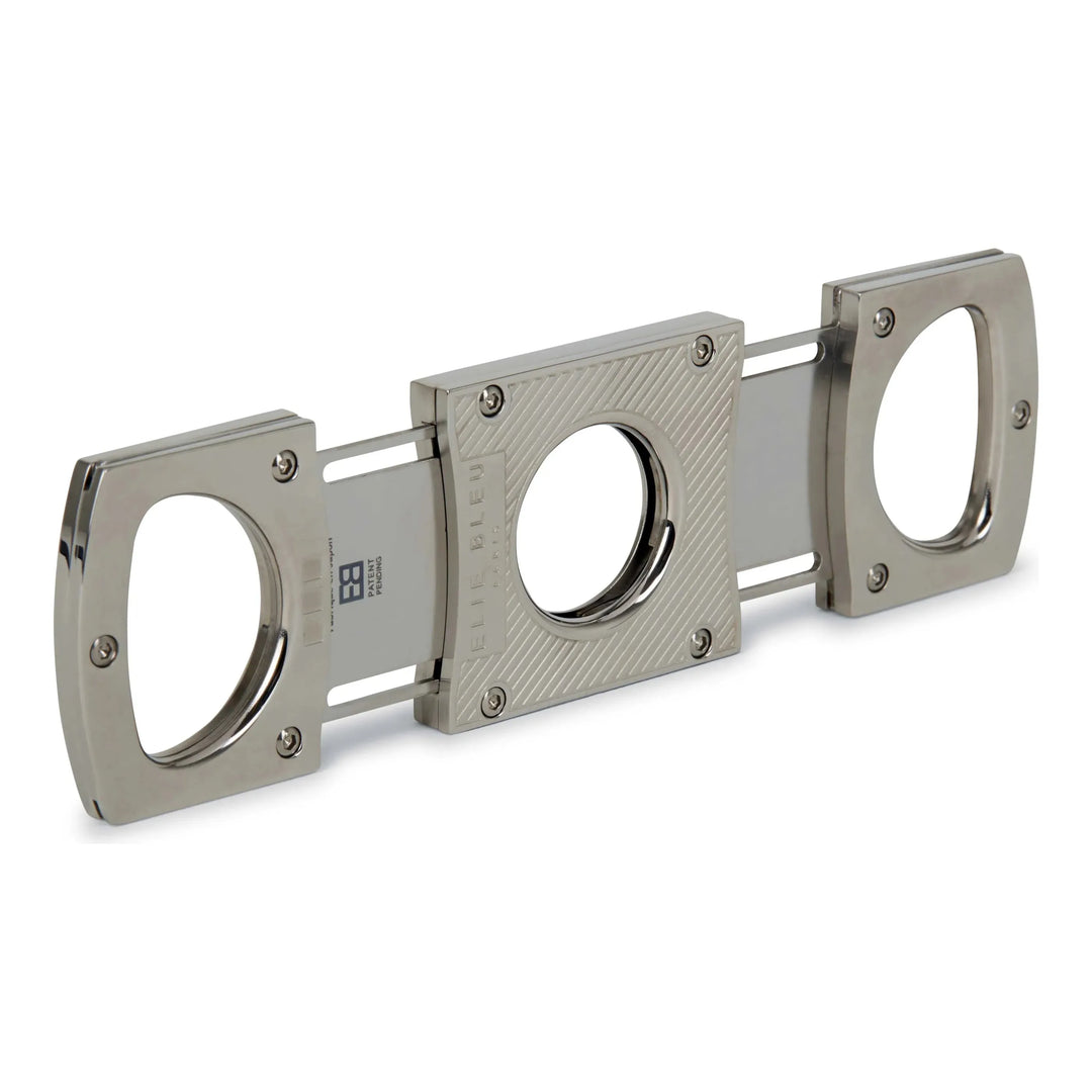 Elie Bleu Cigar Cutter Polished Stainless Steel/Diagonal lines