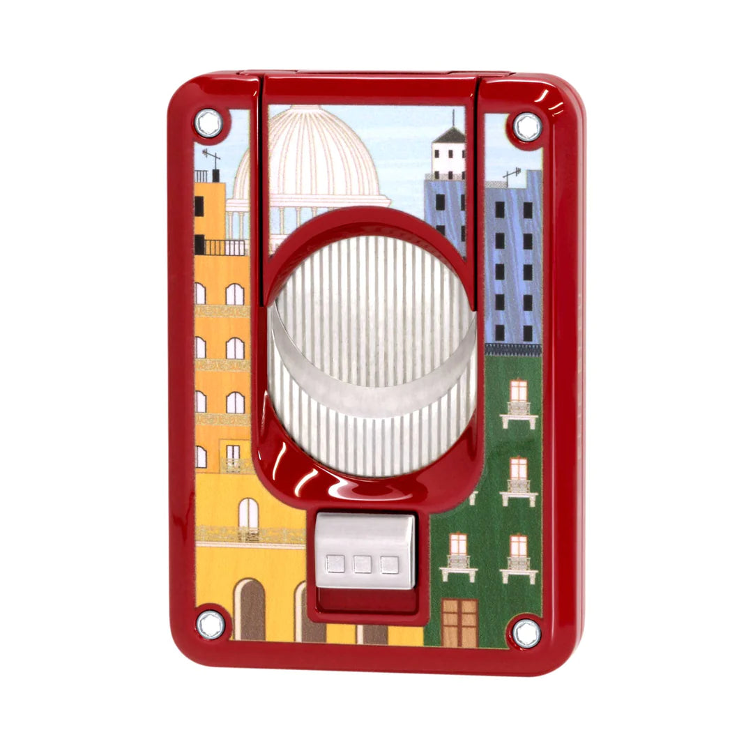 Elie Bleu Cigar Cutter "Casa Cubana Capitol" Red