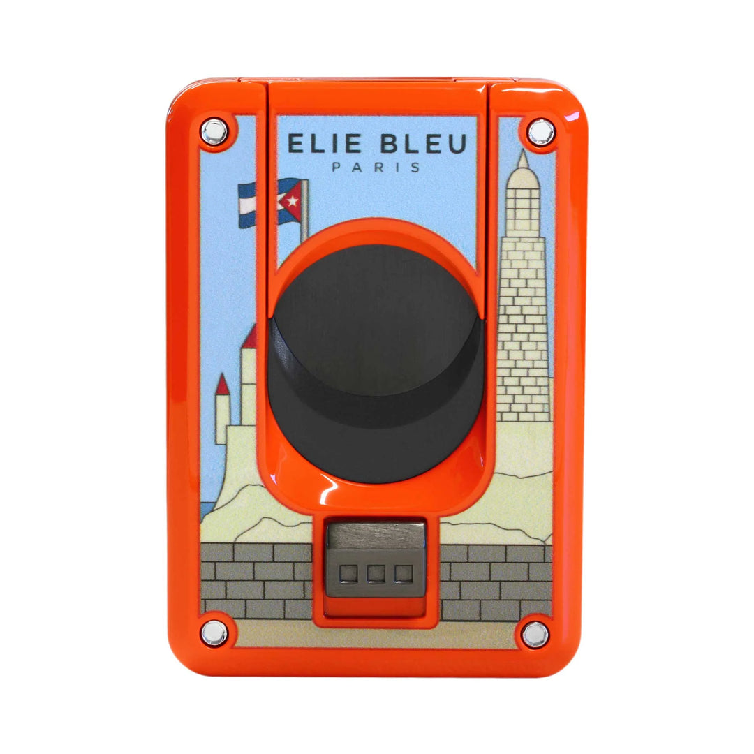 Elie Bleu Cigar Cutter "Casa Cubana" Orange lacquer