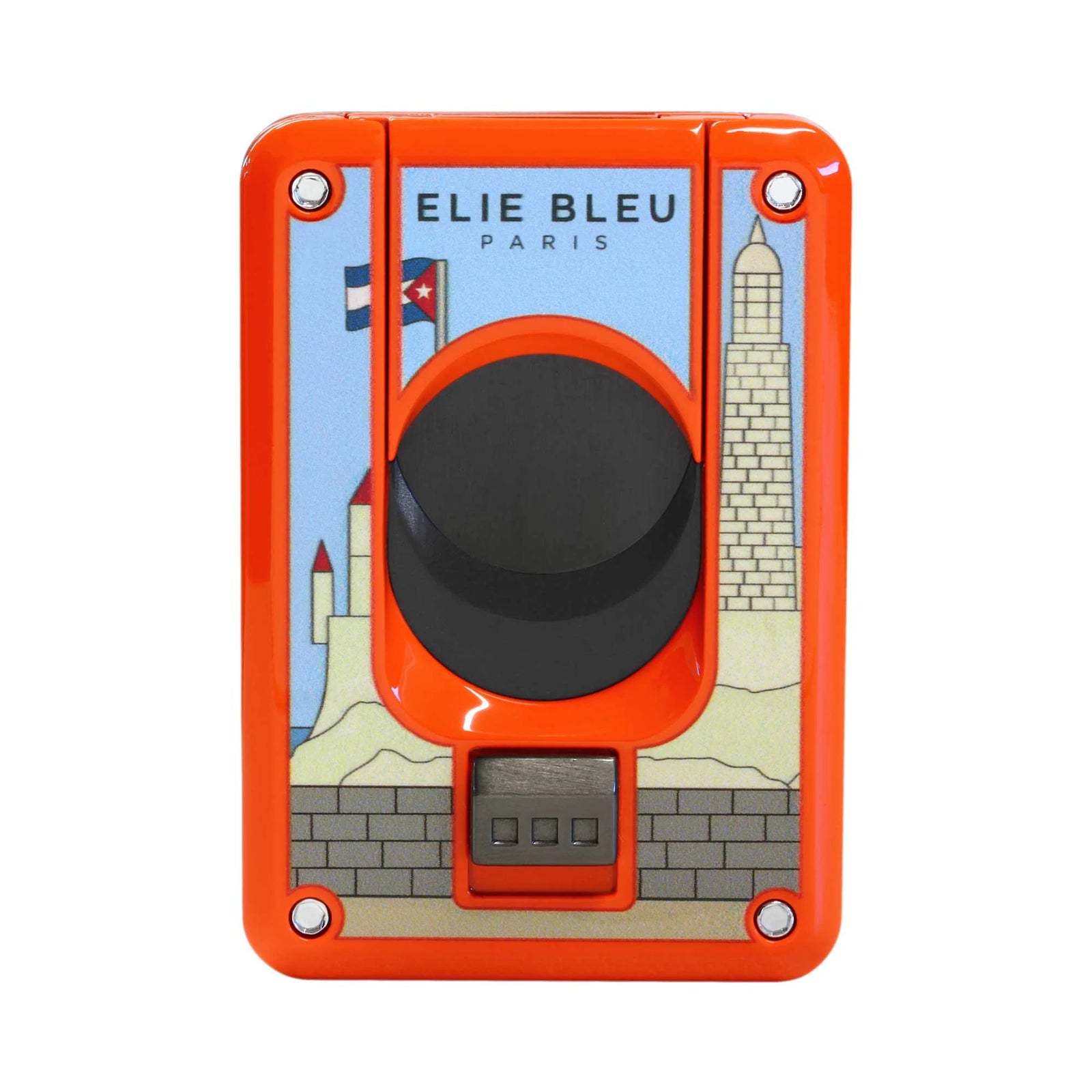 Elie Bleu Cigar Cutter "Casa Cubana" Orange lacquer