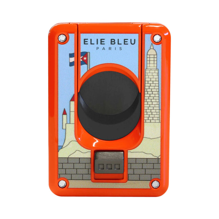 Elie Bleu Cigar Cutter "Casa Cubana" Orange lacquer