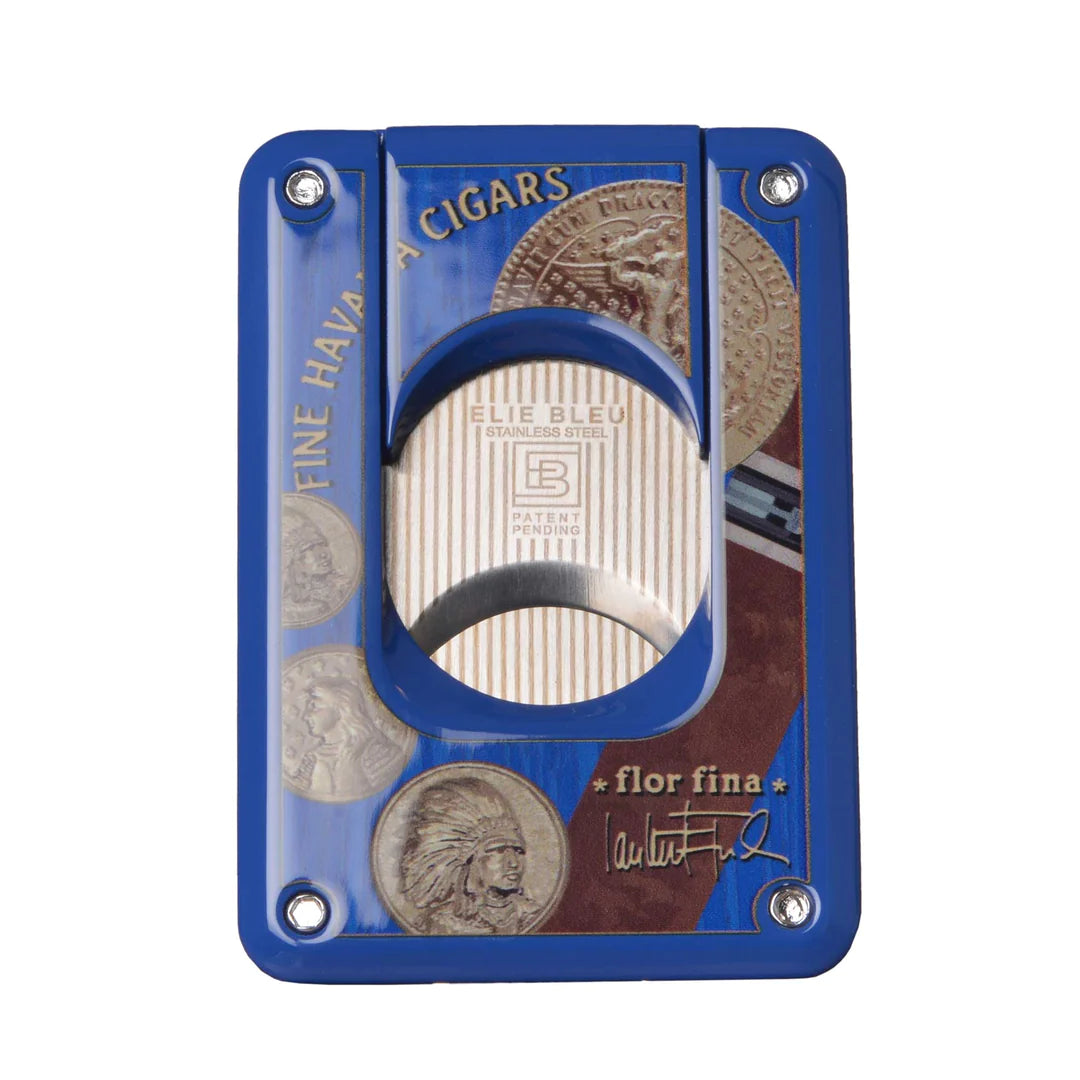 Elie Bleu Cigar Cutter "Medal" Blue