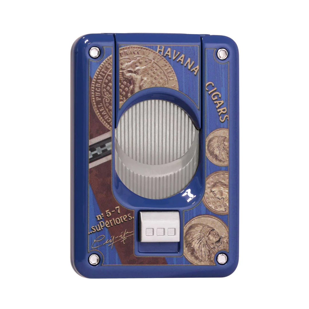 Elie Bleu Cigar Cutter "Medal" Blue