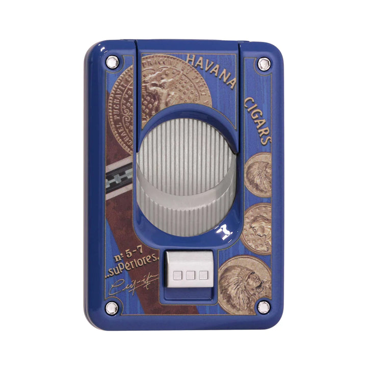 Elie Bleu Cigar Cutter "Medal" Blue