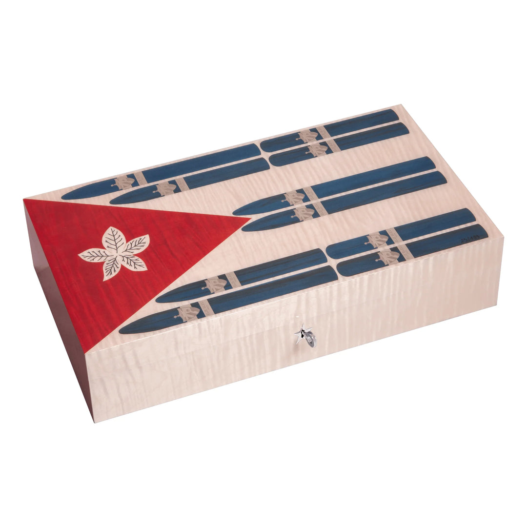 Elie Bleu Cigar Humidor Cuban Flag Colours 110 Cigars