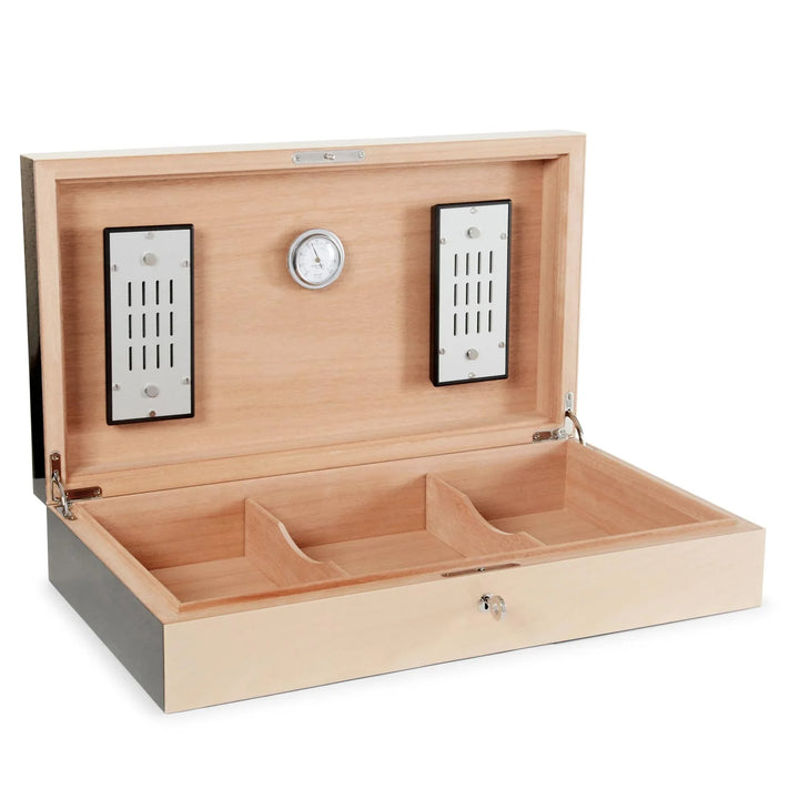 Elie Bleu Cigar Humidor Cuban Flag Natural Sycamore 110 Cigars