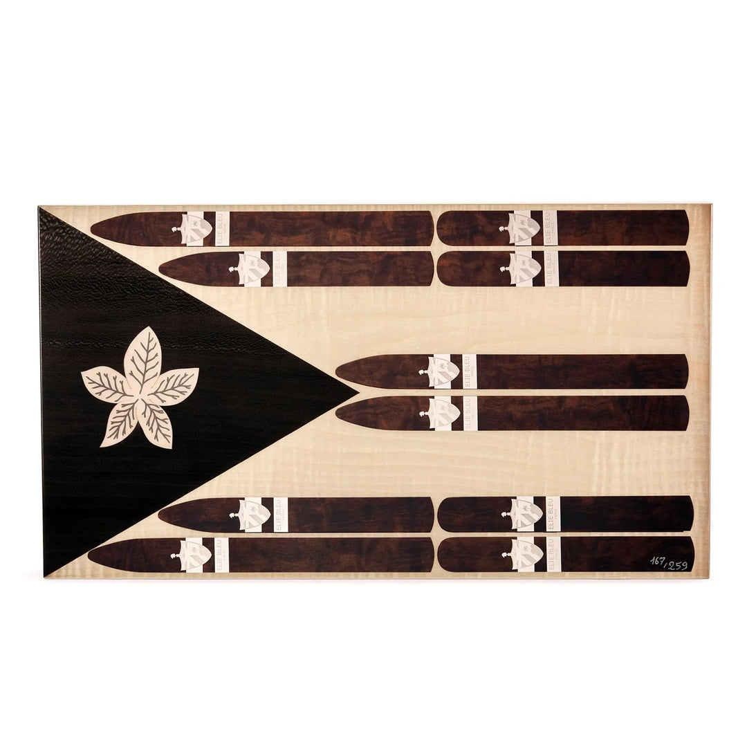 Elie Bleu Cigar Humidor Cuban Flag Natural Sycamore 110 Cigars
