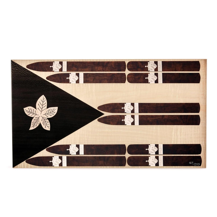 Elie Bleu Cigar Humidor Cuban Flag Natural Sycamore 110 Cigars