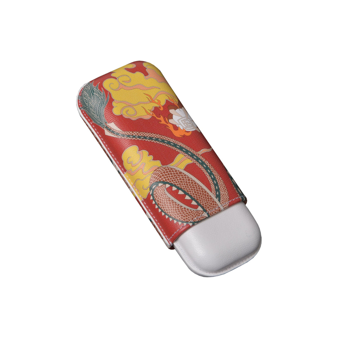 Elie Bleu Dragon Leather Cigar Case (2 Cigars)