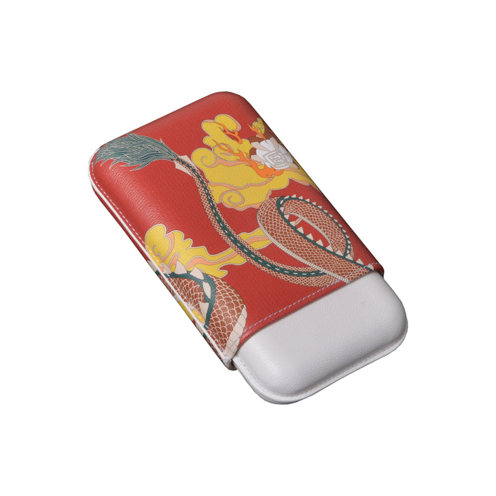 Elie Bleu Dragon Leather Cigar Case (3 Cigars)
