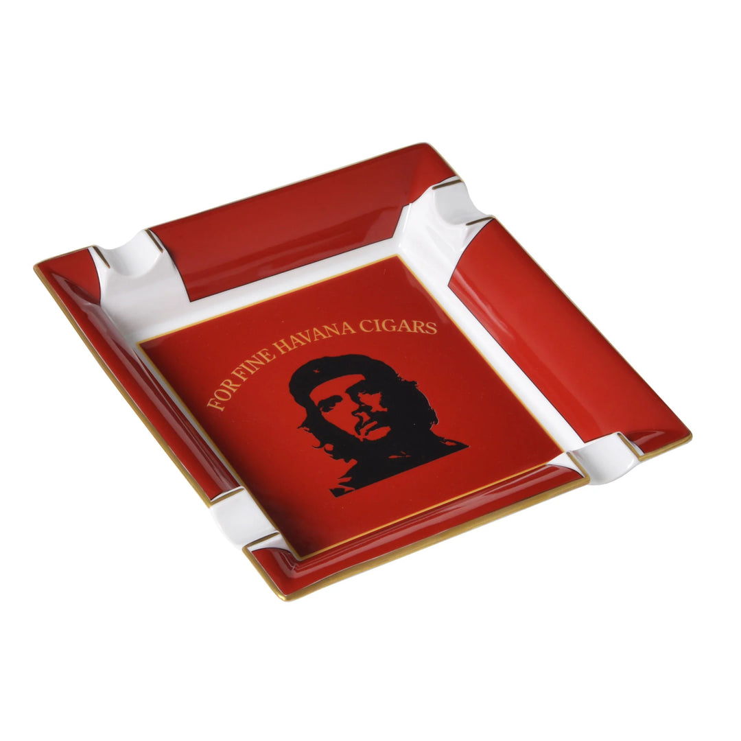 Elie Bleu Porcelain Cigar Ashtray "CHE" Red Large - 4 Cigars