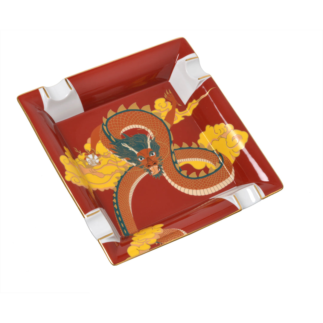 Elie Bleu Porcelain Cigar Ashtray "Dragon Large"