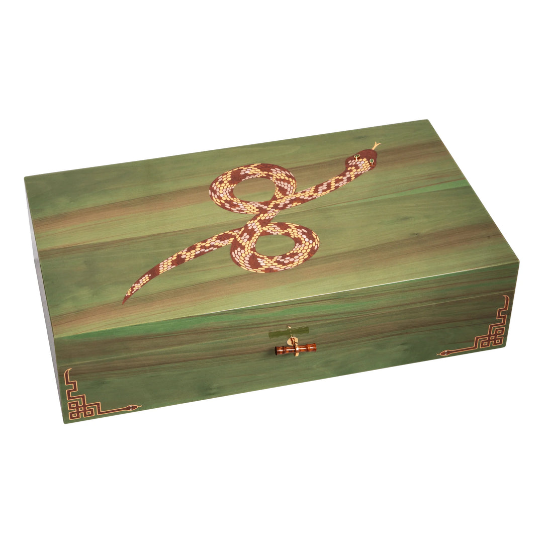 Elie Bleu Wooden Cigar Humidor Snake 250 Cigars