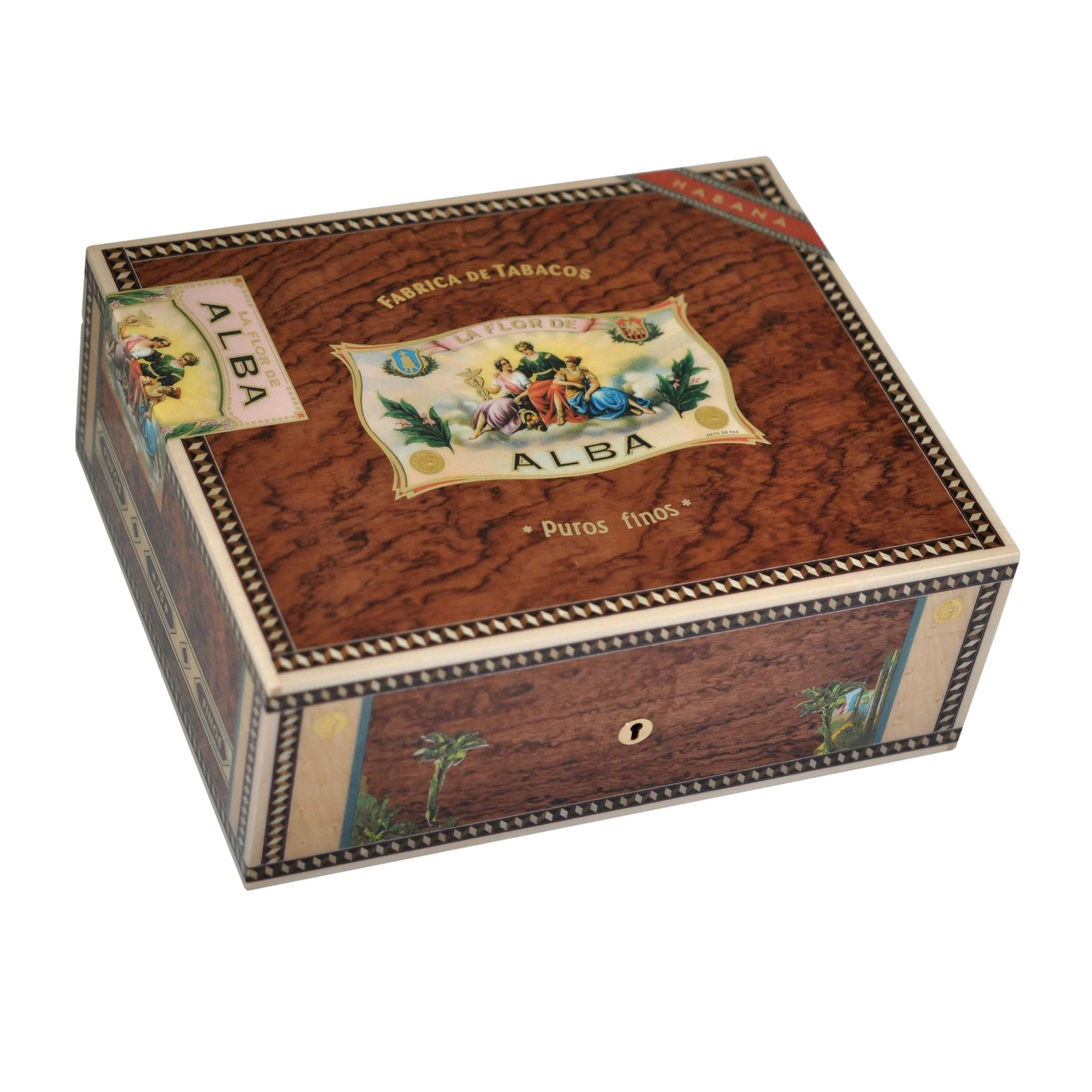 Elie Bleu Wooden Cigar Humidor "Alba Bubinga (75 Cigars)