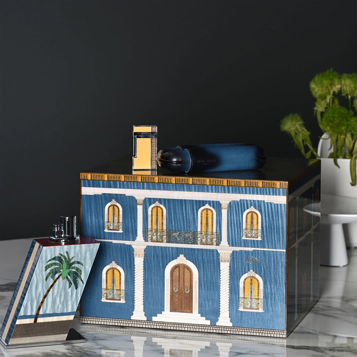 Elie Bleu Wooden Cigar Humidor "Casa Cubana" Blue Palace (110 Cigars)