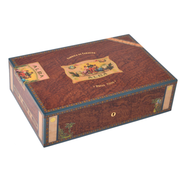 Elie Bleu Wooden Cigar Humidor "Flor de Alba" Bubinga (110 Cigars)