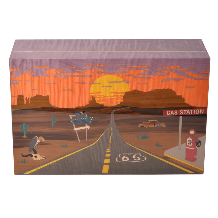 Elie Bleu Wooden Cigar Humidor "Route 66" Twilight (110 cigars)