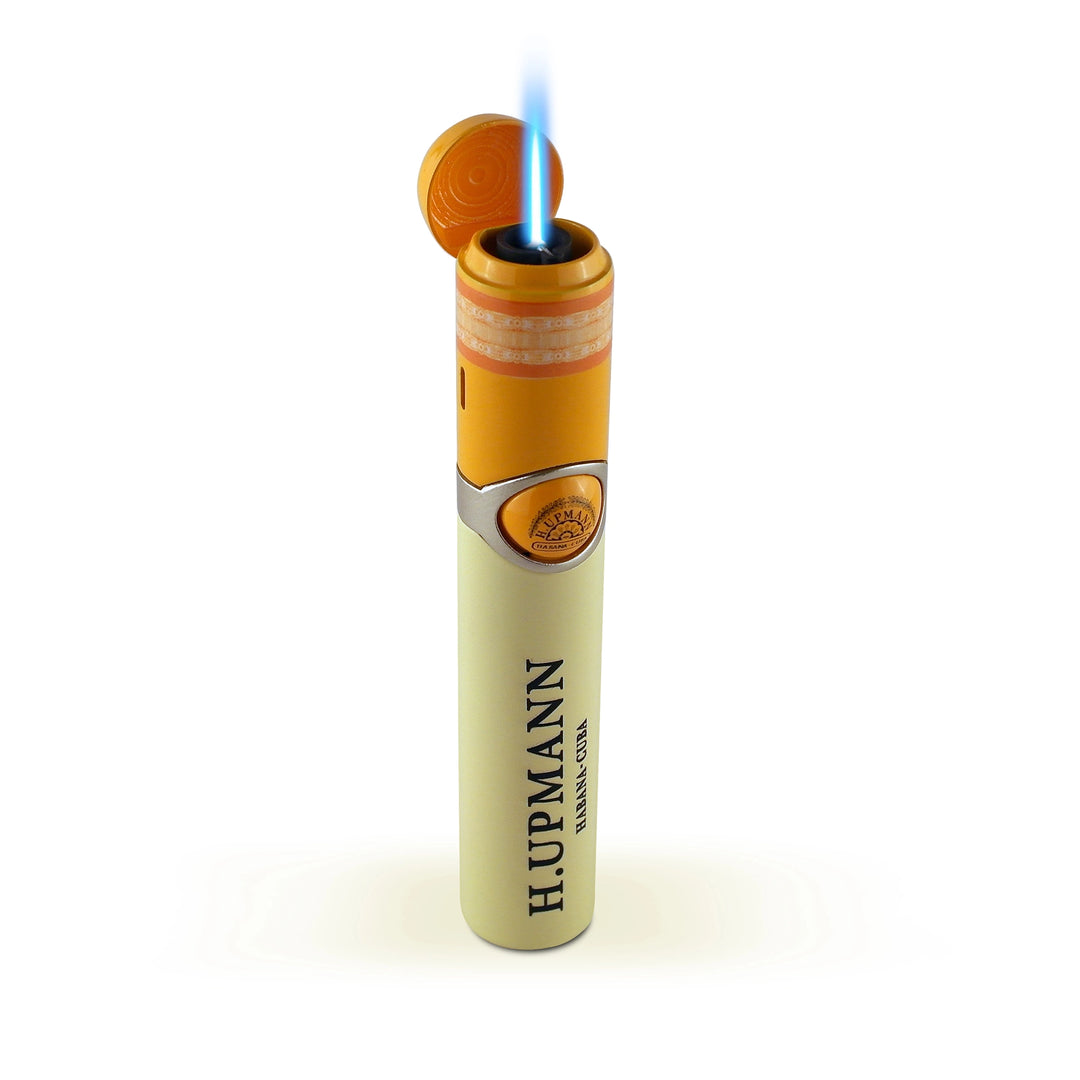H. Upmann torch cigar lighter
Luxury cigar lighter inspired by H. Upmann cigar tubes
Premium H. Upmann torch flame lighter
Elegant cigar accessory by H. Upmann
H. Upmann branded cigar lighter